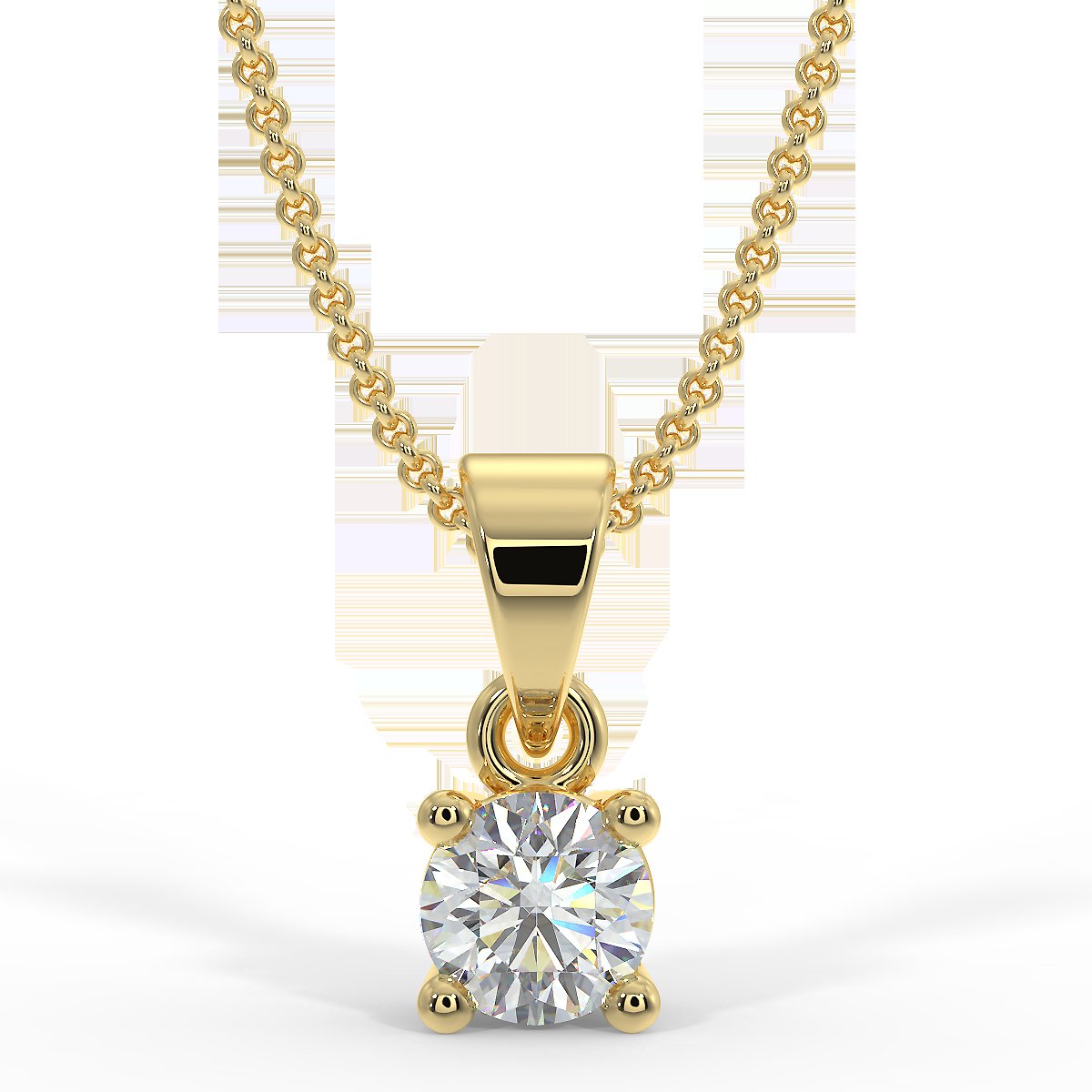 Yellow gold pendant with 0.15 ct diamonds