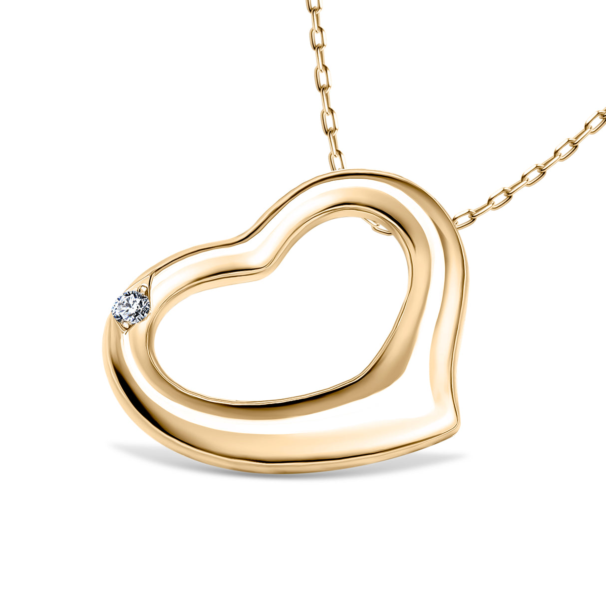 Timeless Love - Gold heart pendant with diamond