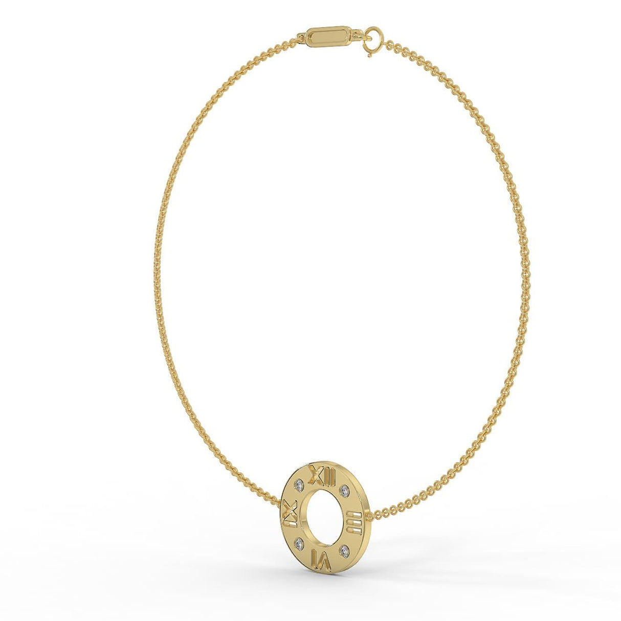 Gold bracelet with diamonds 0.12 ctw