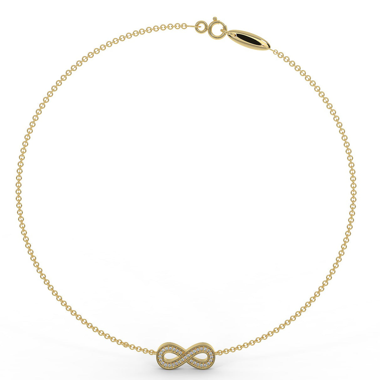 Yellow gold infinity bracelet