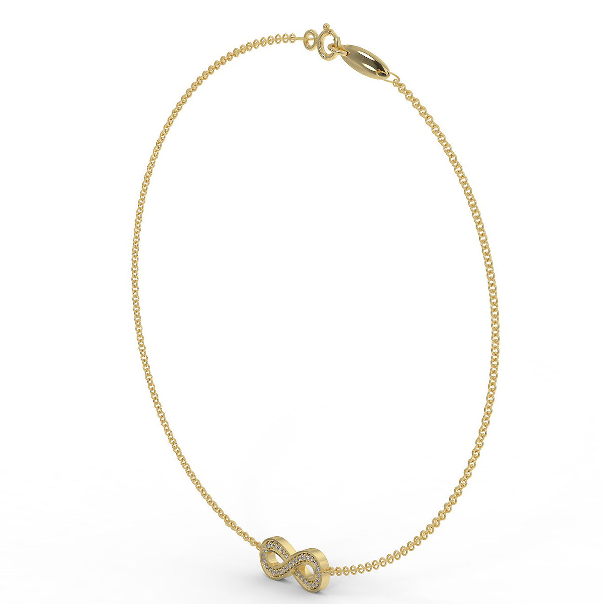 Yellow gold infinity bracelet