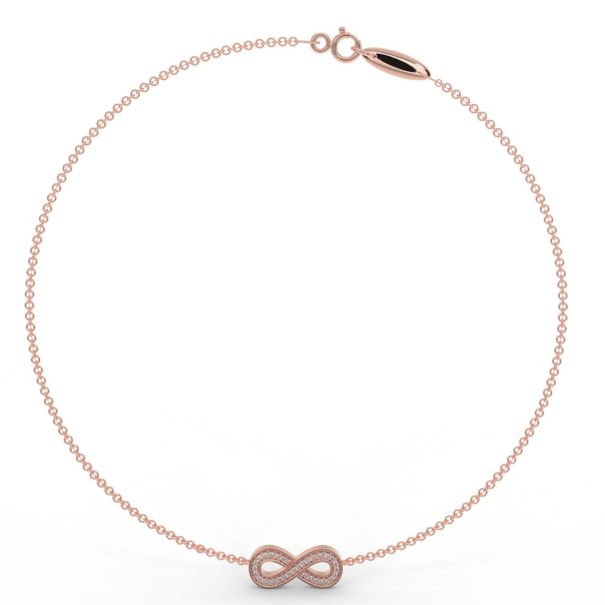 Rose gold infinity bracelet