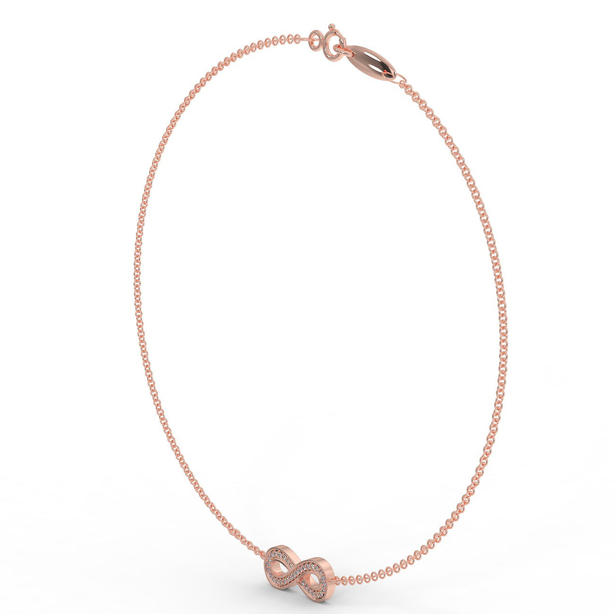 Rose gold infinity bracelet