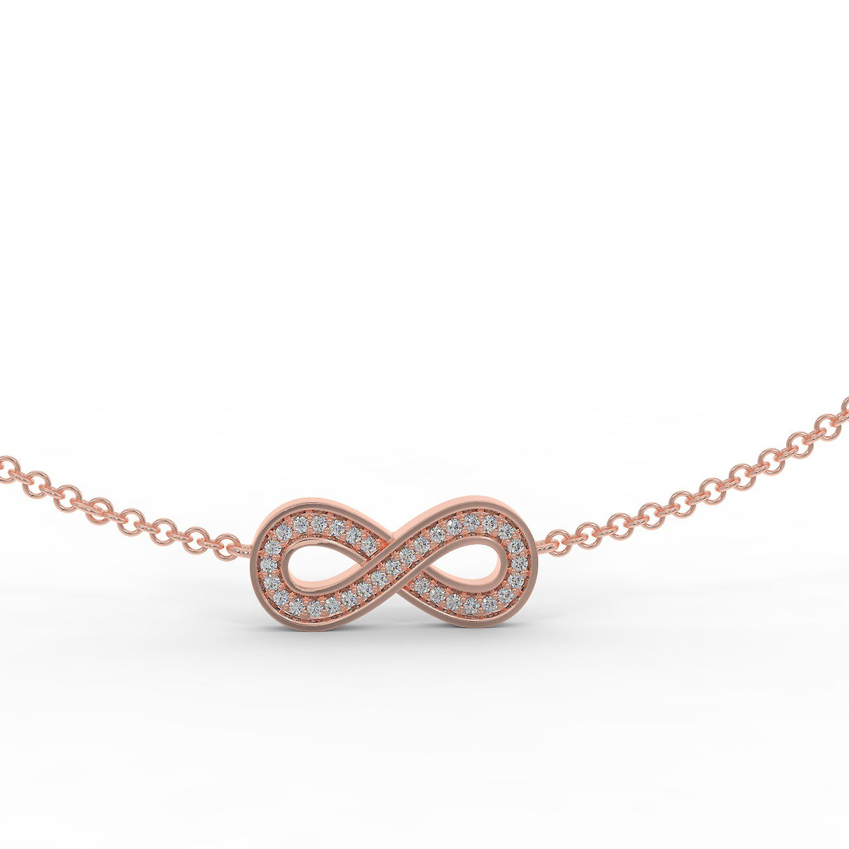 Rose gold infinity bracelet