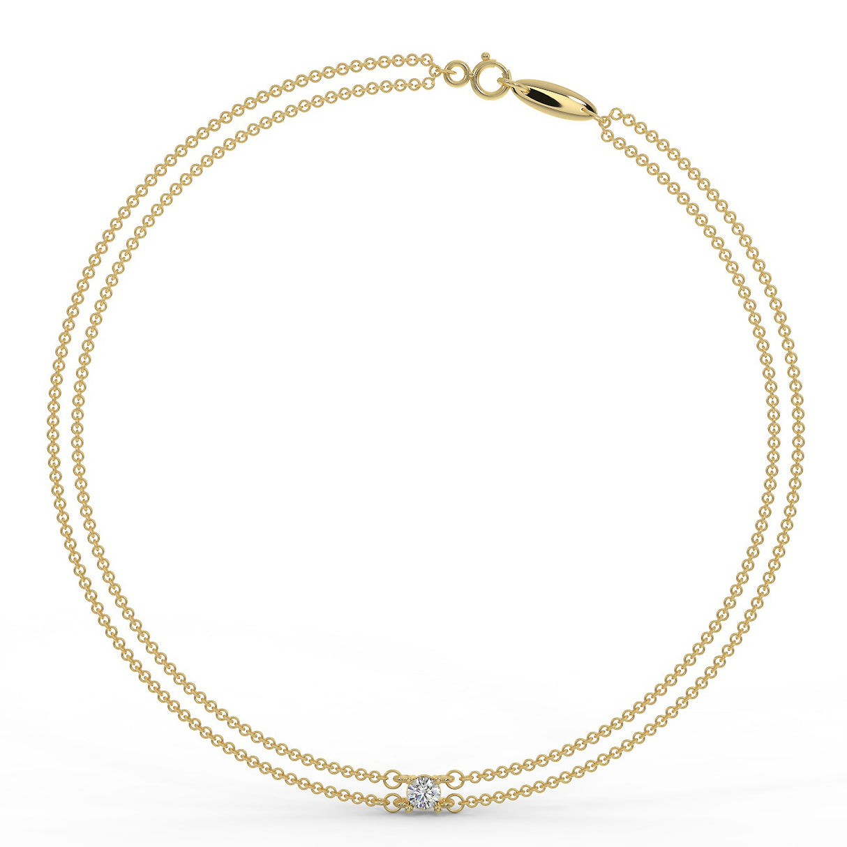 Gold bracelet with a 0.20 ct diamond