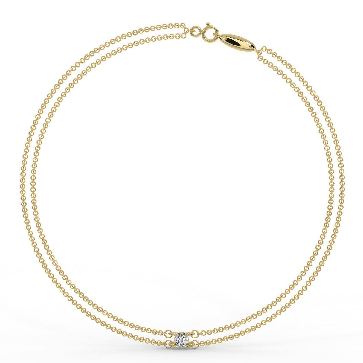 Gold bracelet with a 0.20 ct diamond