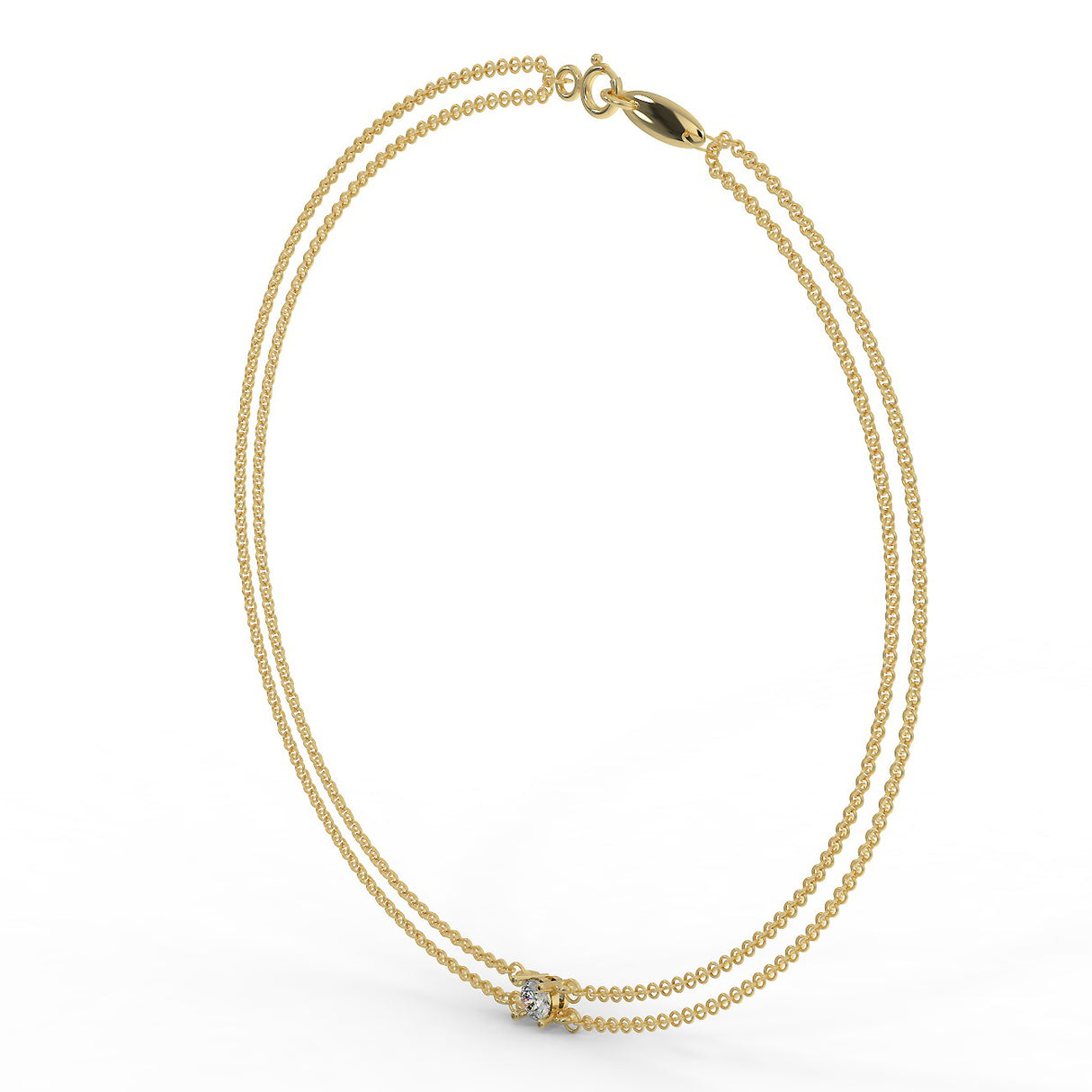 Gold bracelet with a 0.20 ct diamond