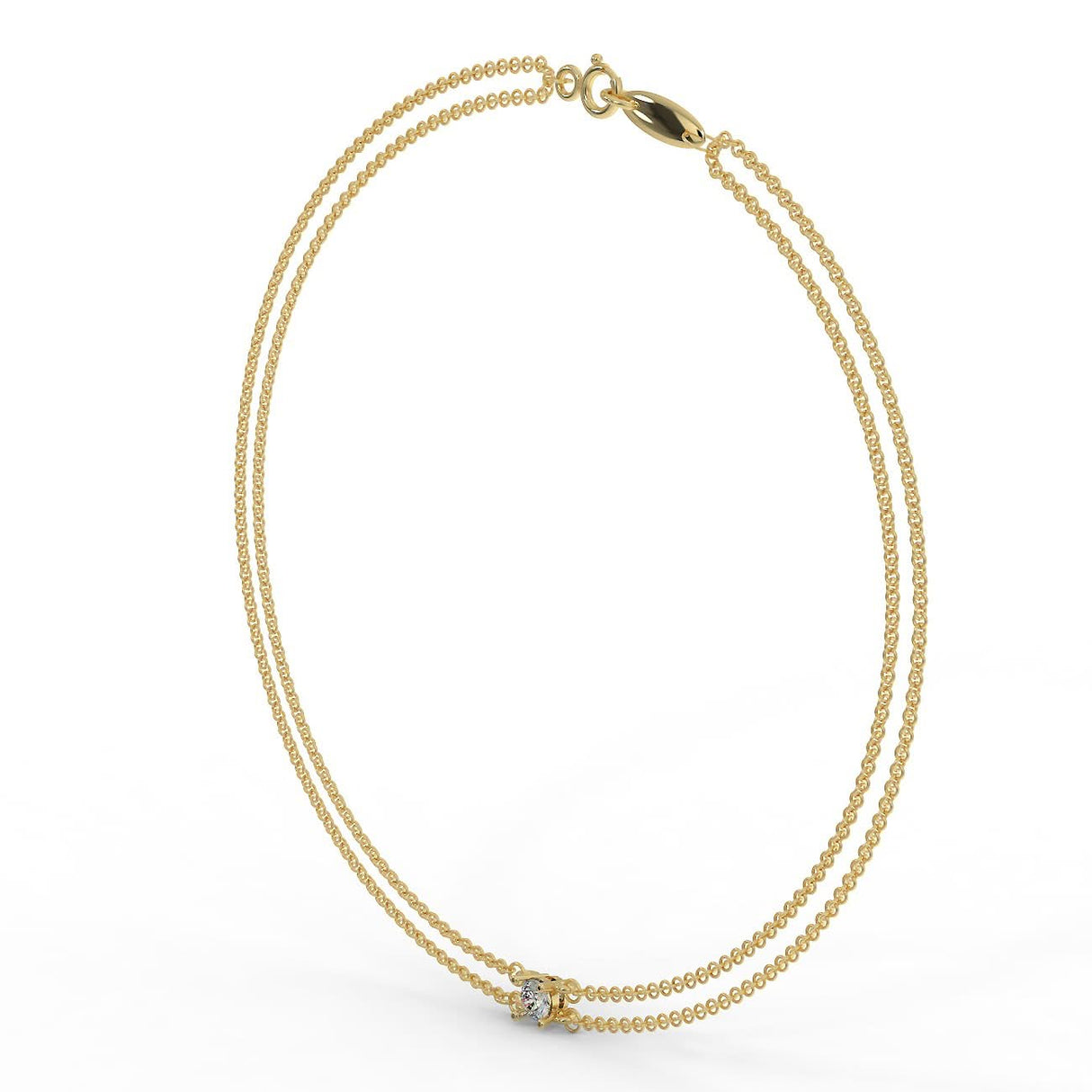Gold bracelet with a 0.20 ct diamond