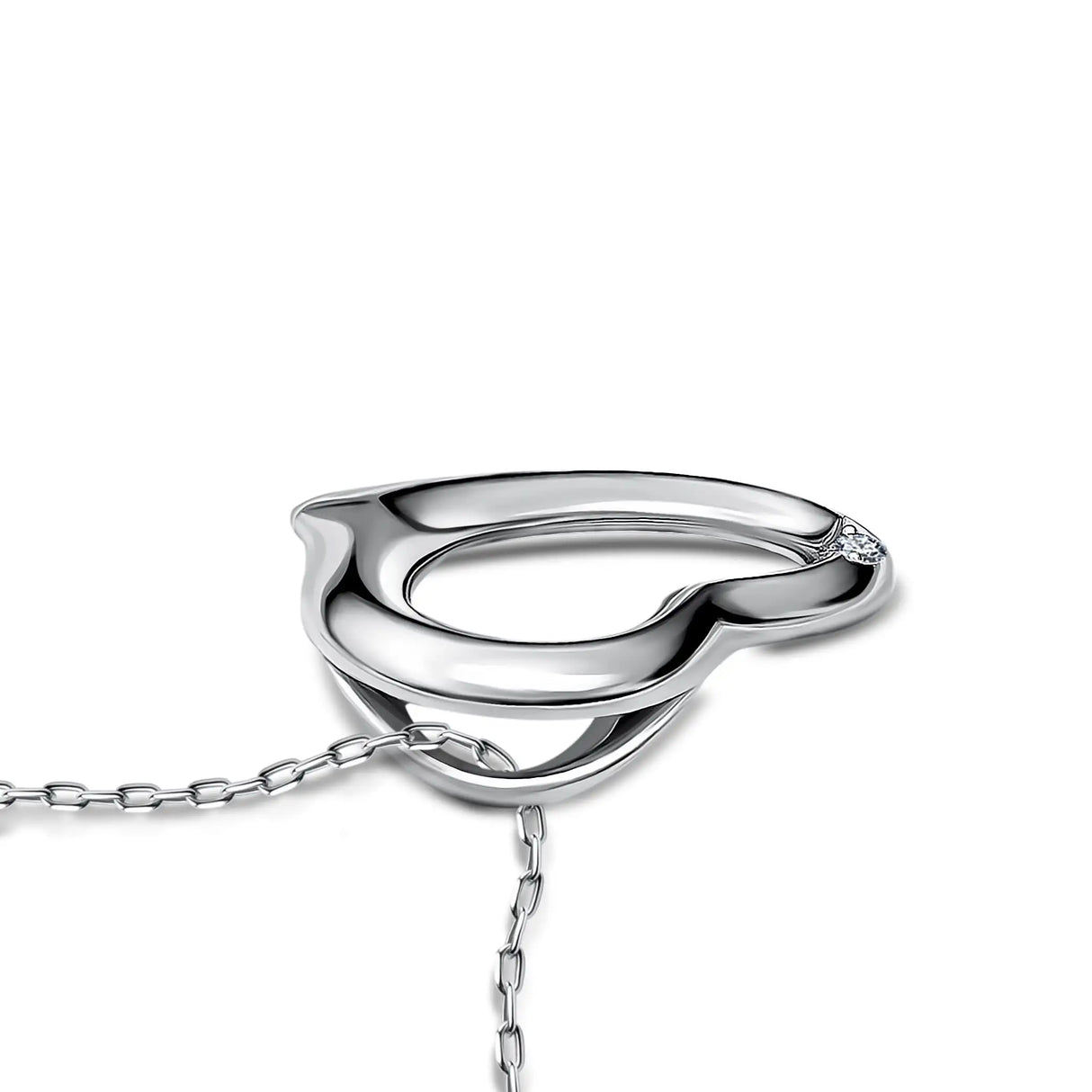 Timeless Love - Silver heart pendant with diamond