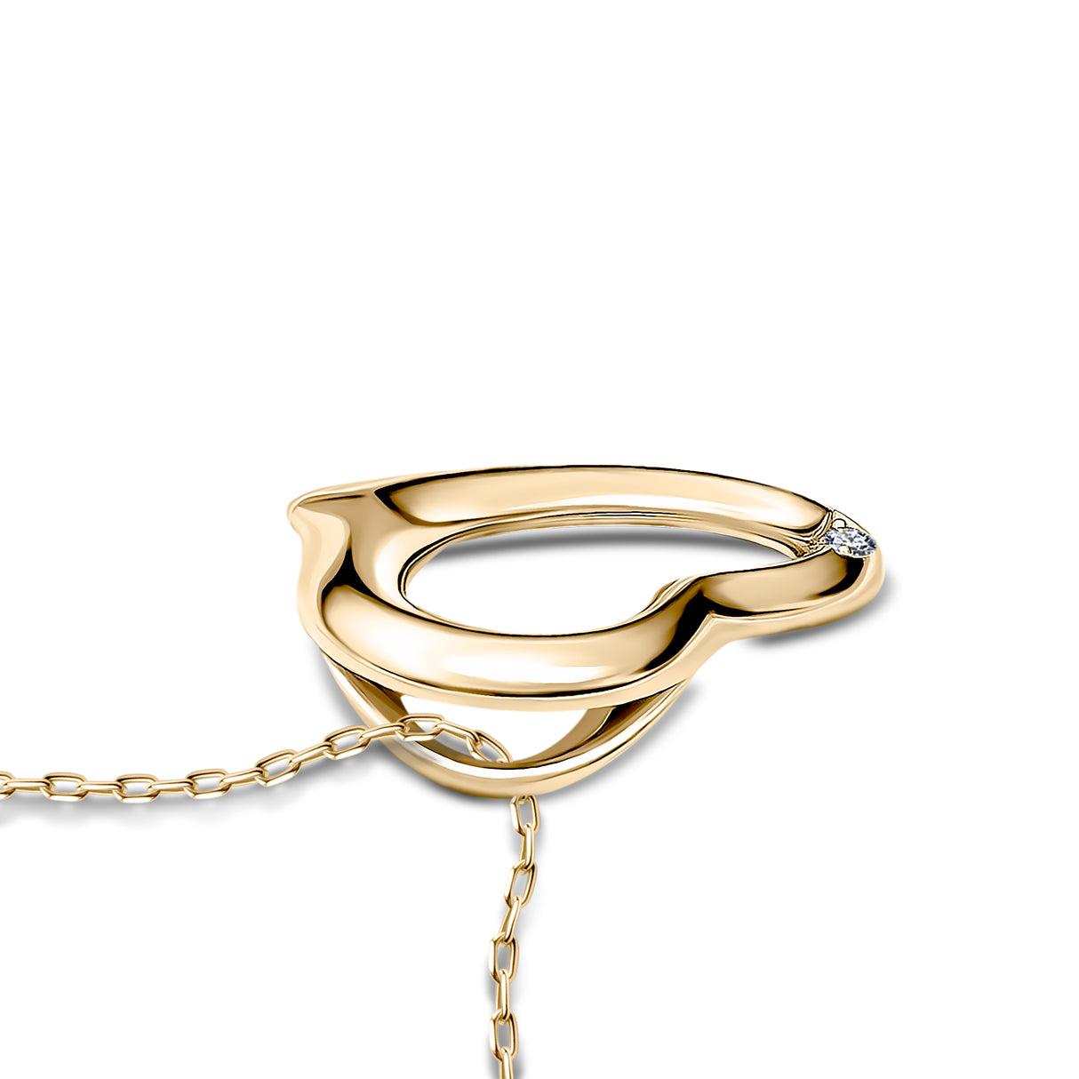 Timeless Love - Gold heart pendant with diamond