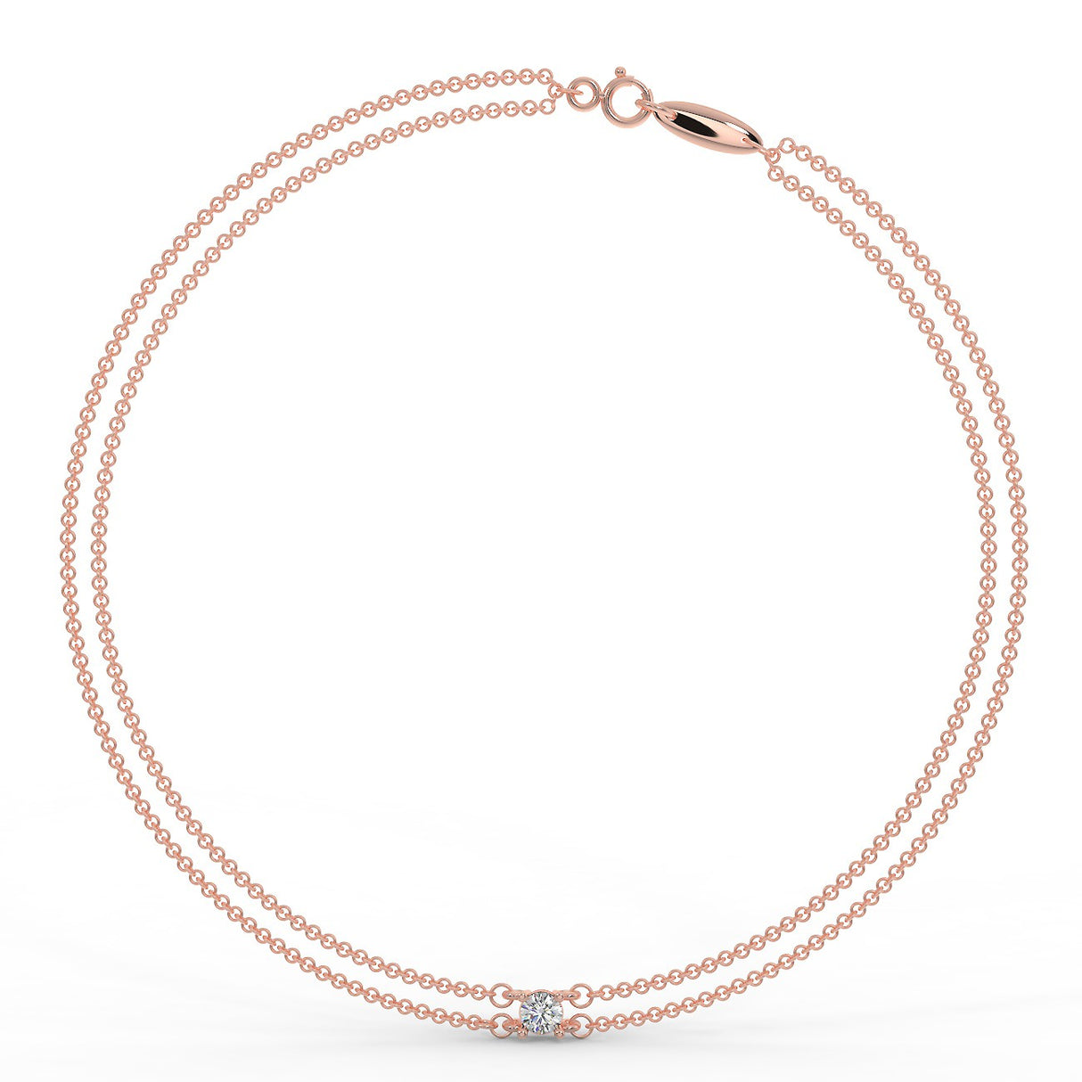 Rose gold bracelet with a 0.20 ct diamond