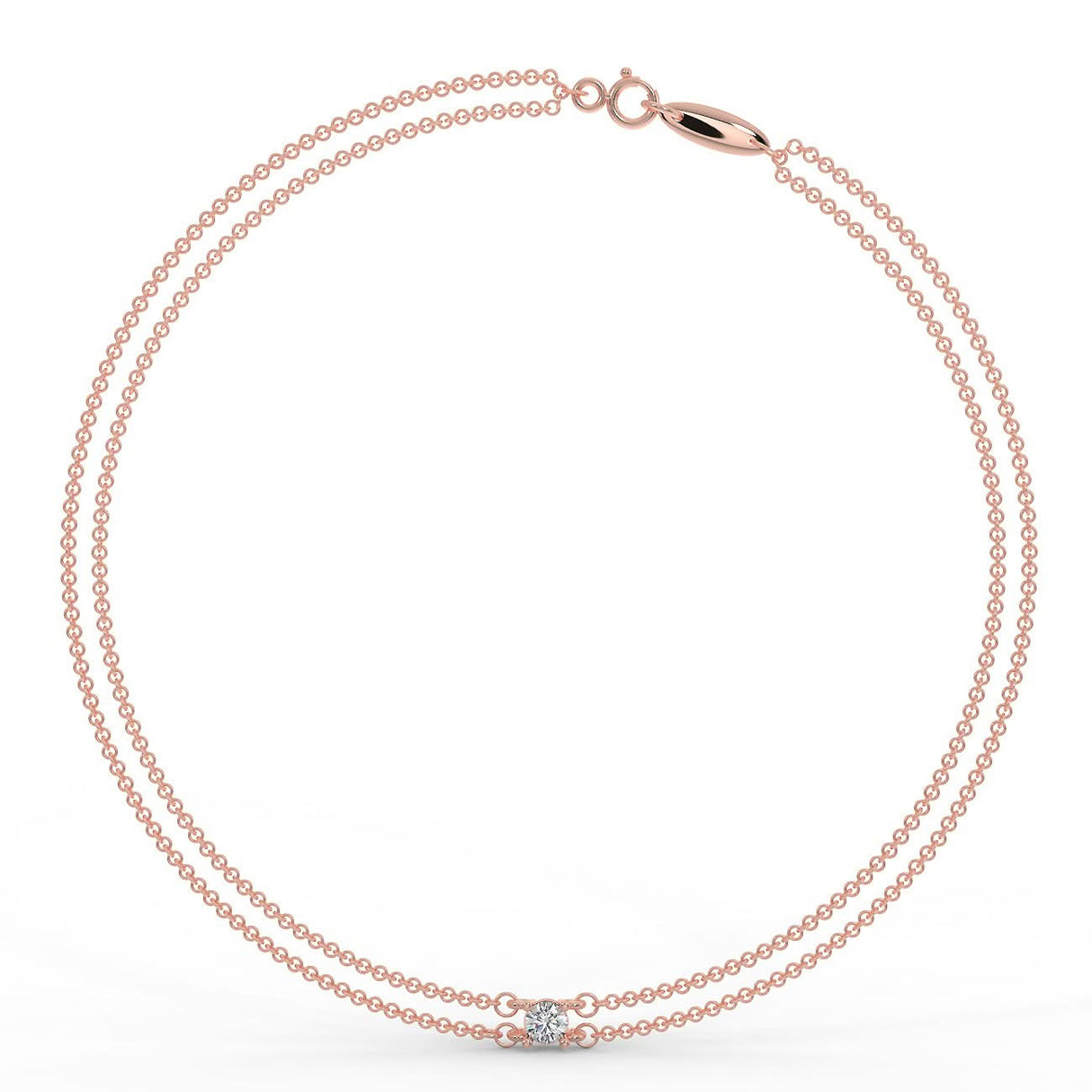 Rose gold bracelet with a 0.20 ct diamond