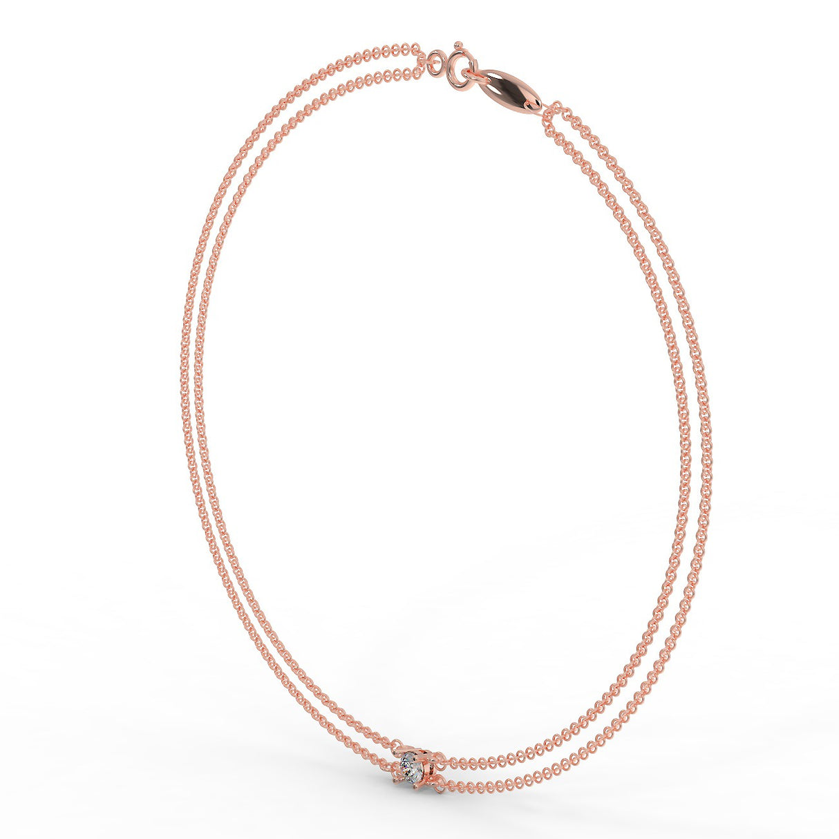 Rose gold bracelet with a 0.20 ct diamond