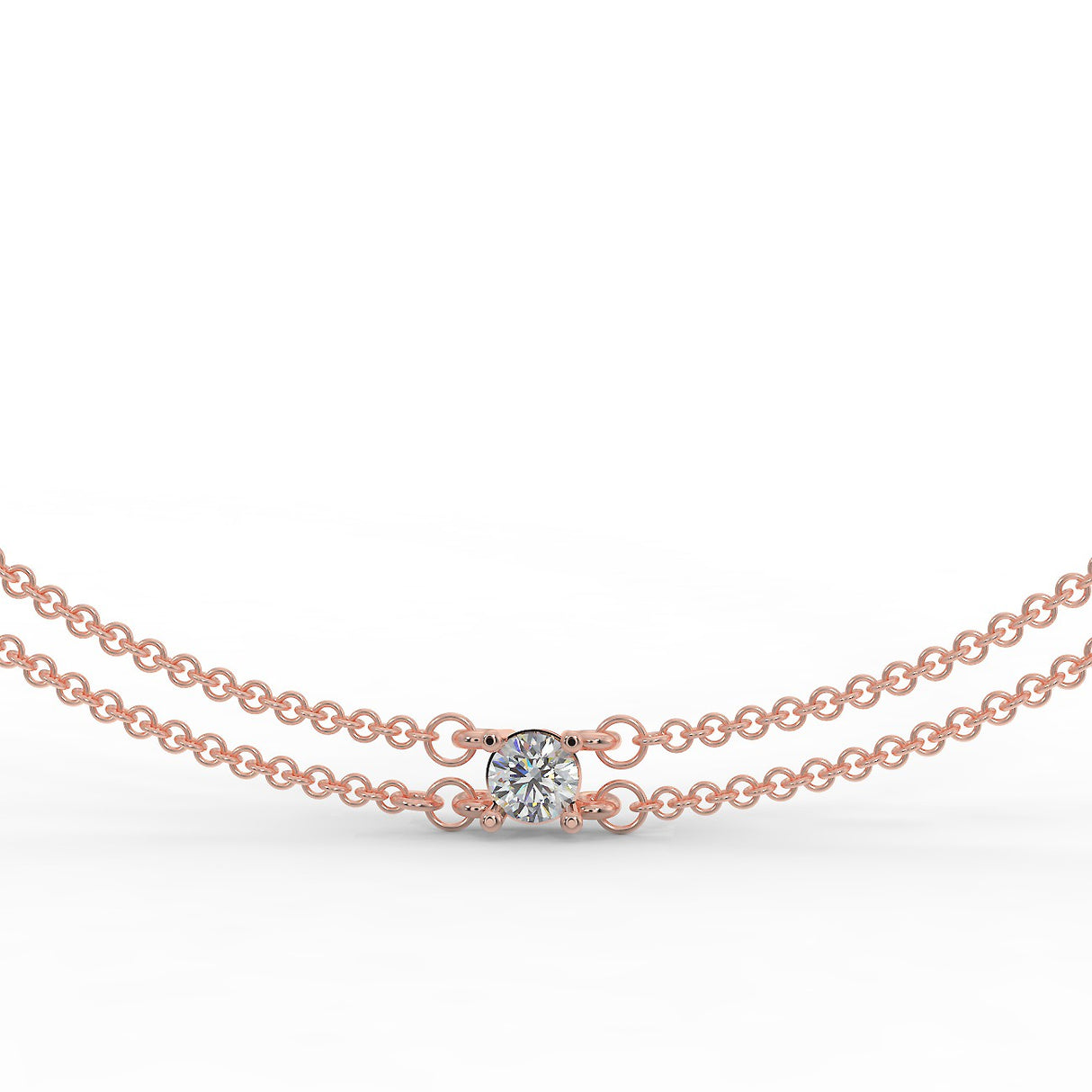 Rose gold bracelet with a 0.20 ct diamond