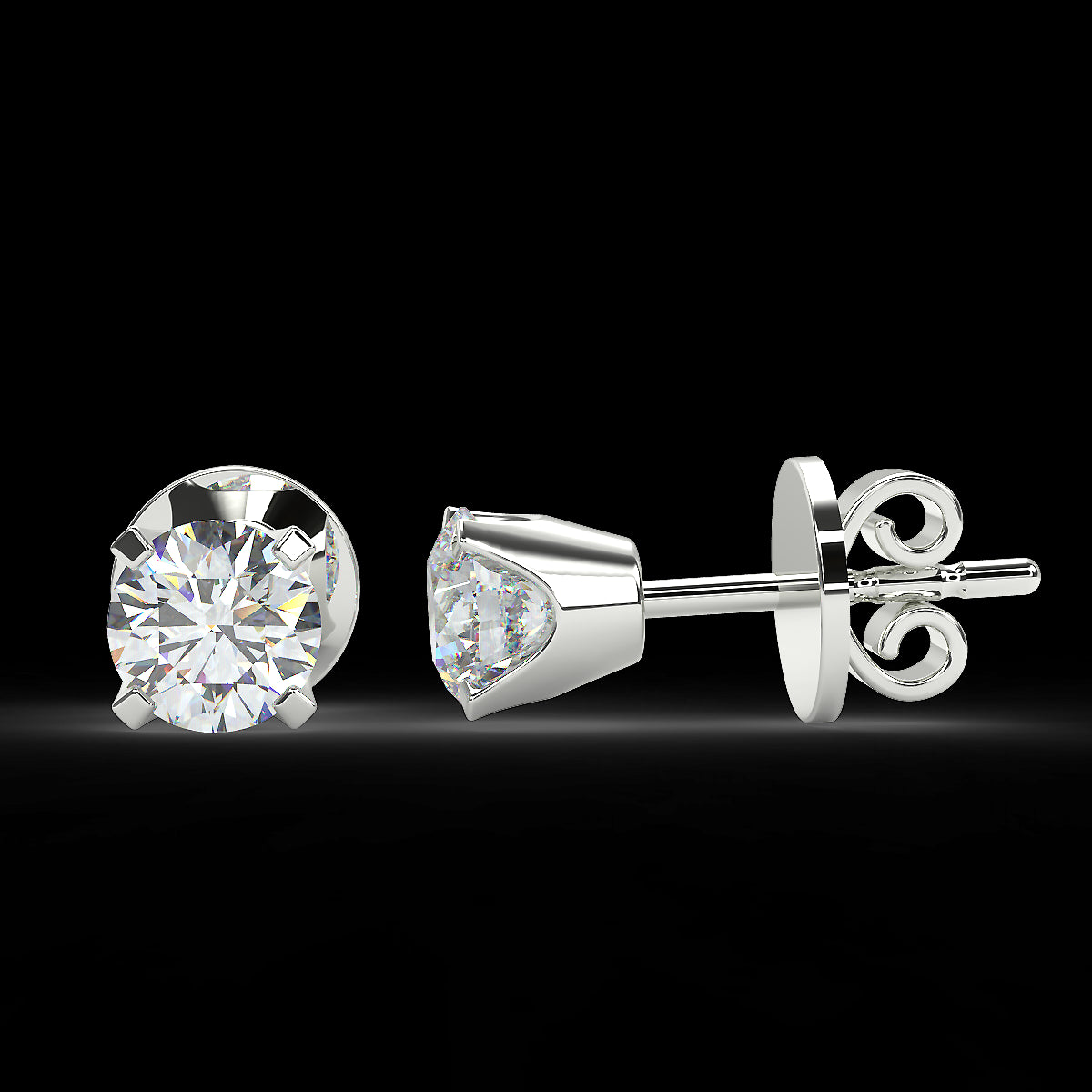 White gold earrings with 0.70 ctw diamonds