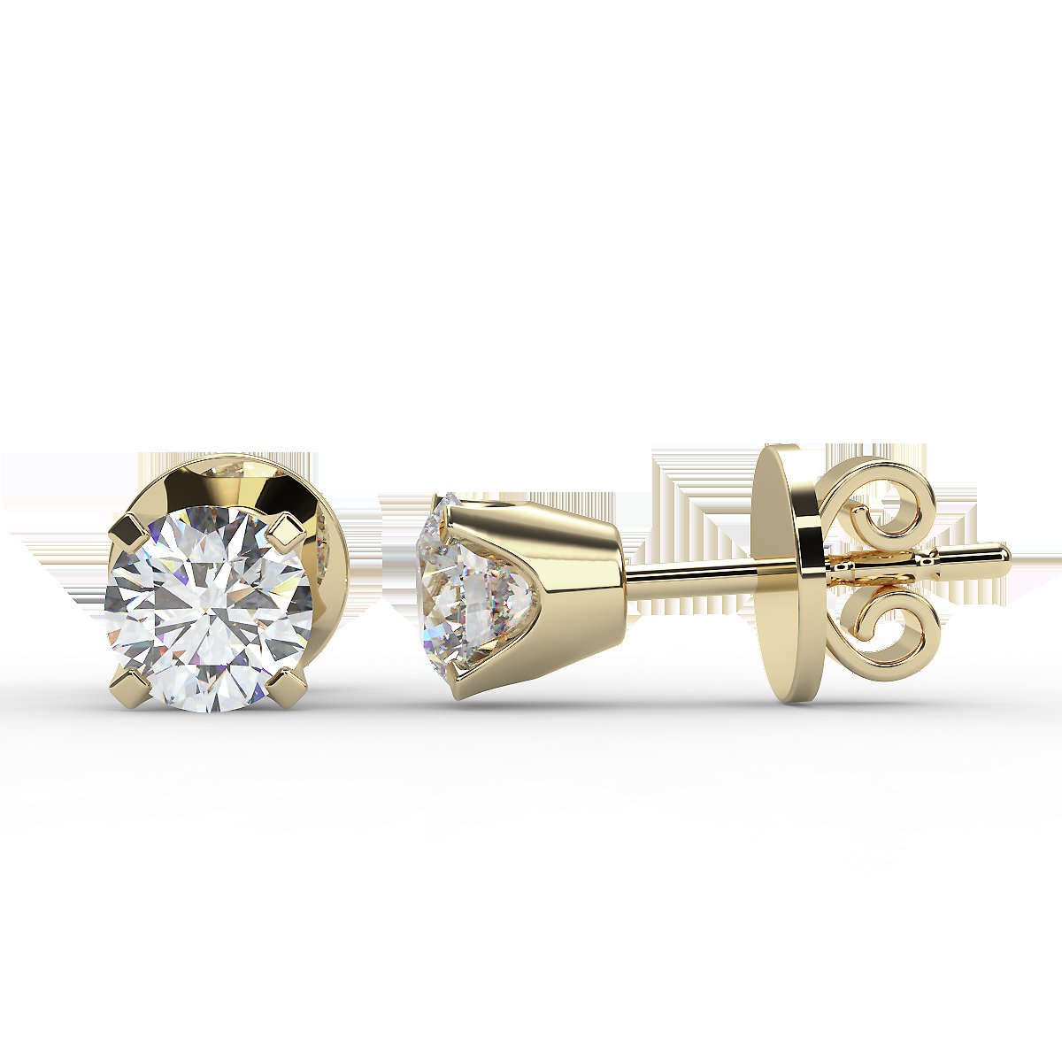 Gold earrings with diamonds 0.70 ctw