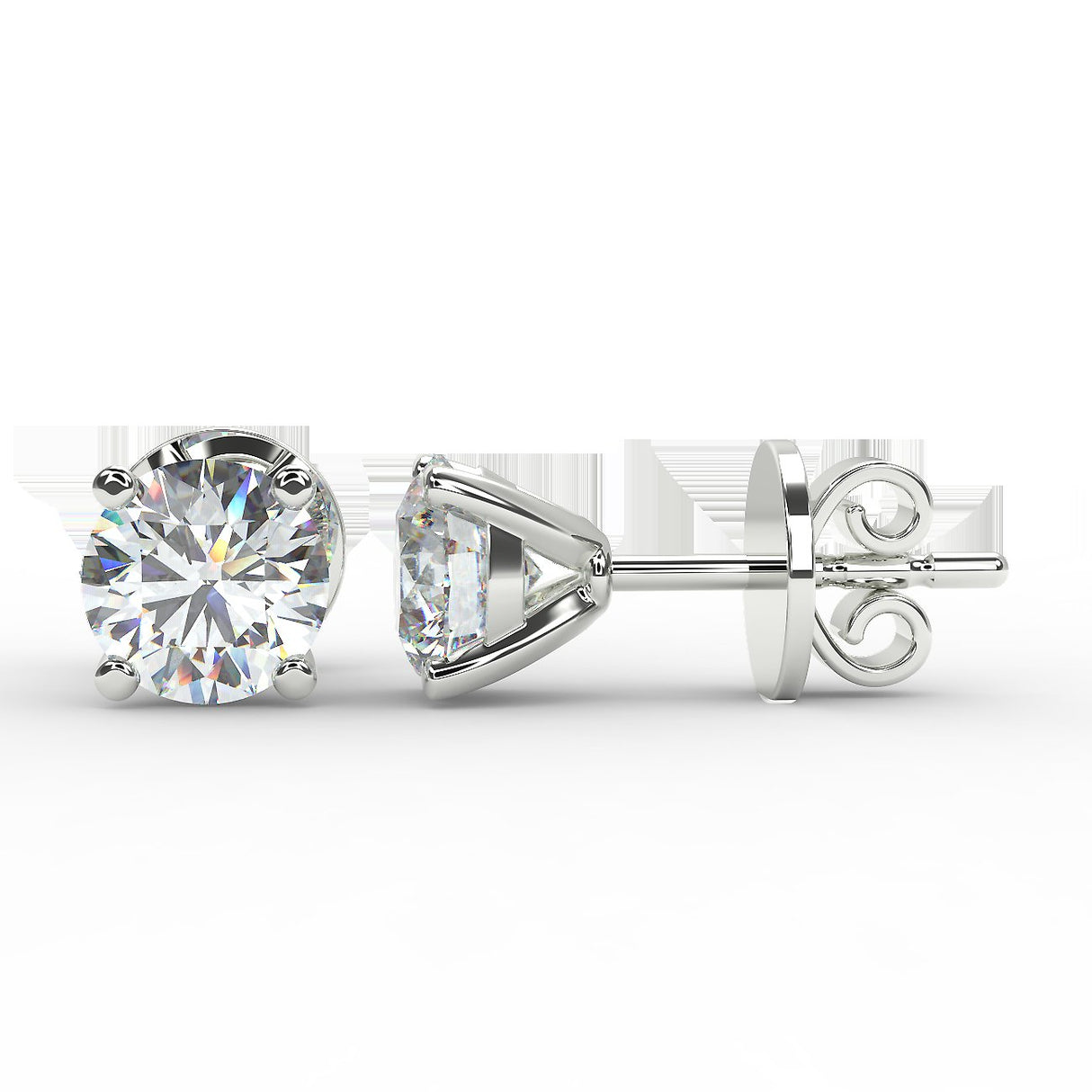 White gold earrings with 1 ctw diamonds