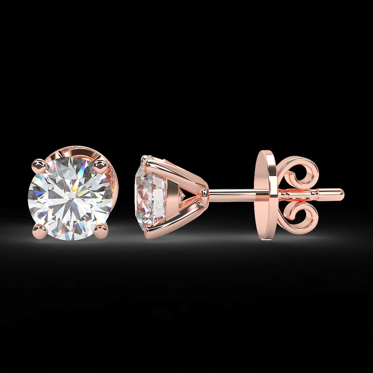 Minimalist 1 ctw diamond earrings
