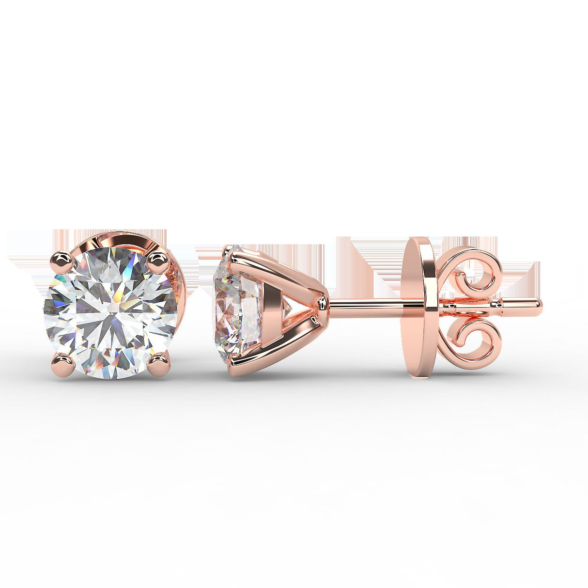 Minimalist 1 ctw diamond earrings