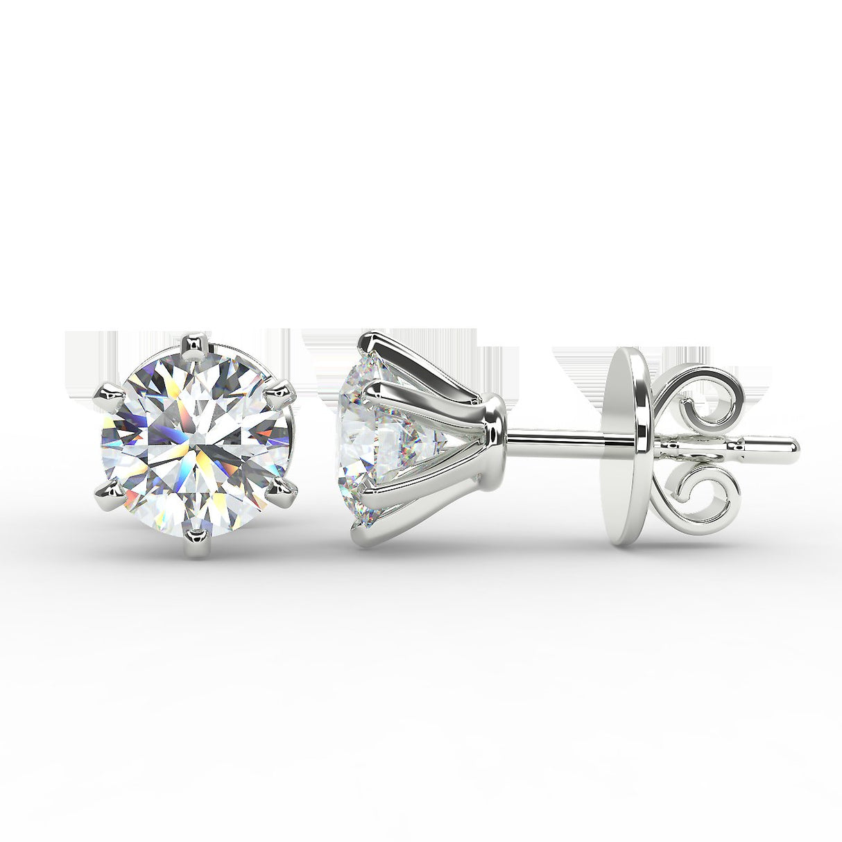 White gold earrings with 1 ctw diamonds