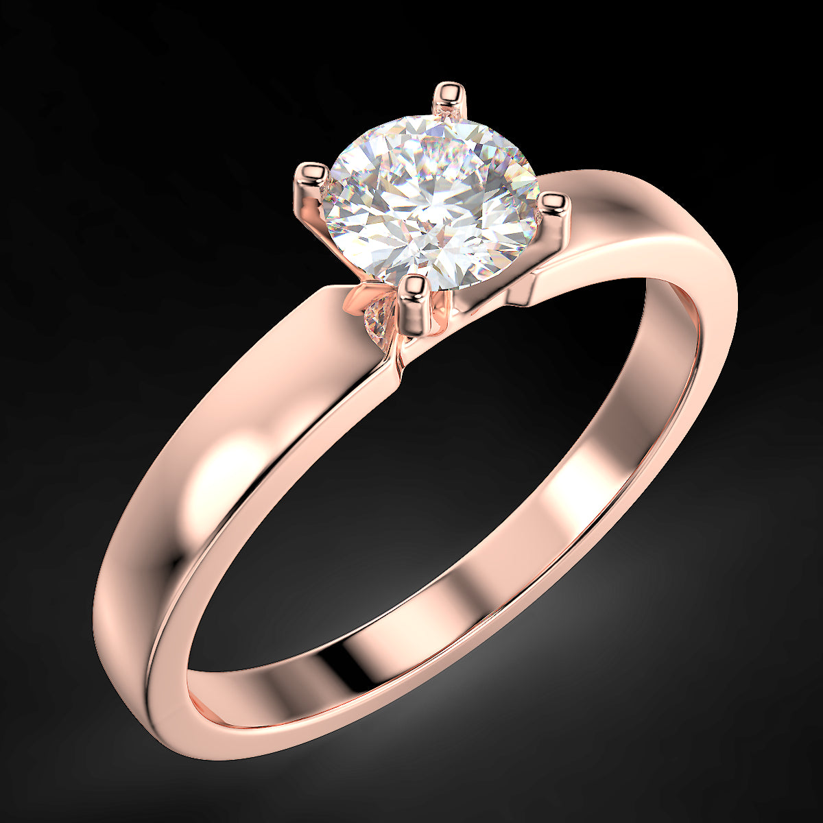 Minimalist rose gold ring with a 0.40 ct diamond
