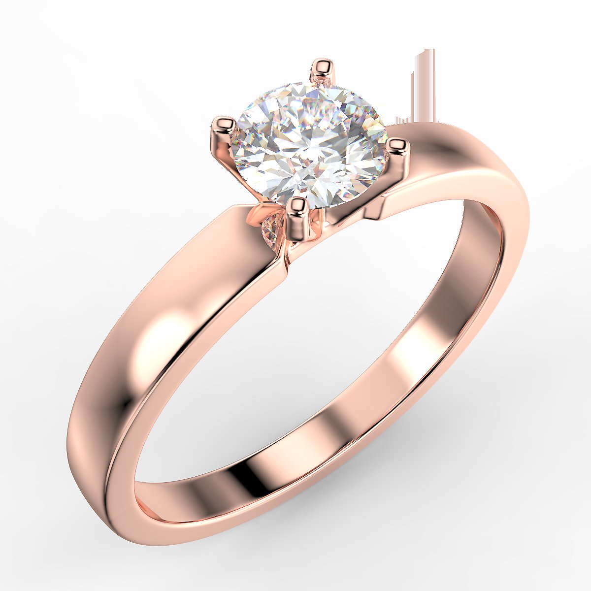 Minimalist rose gold ring with a 0.40 ct diamond