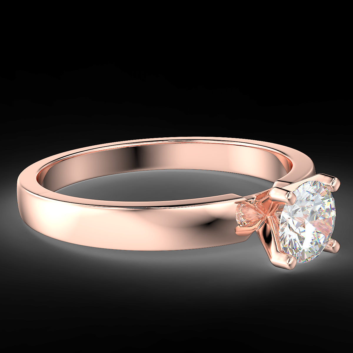 Minimalist rose gold ring with a 0.40 ct diamond