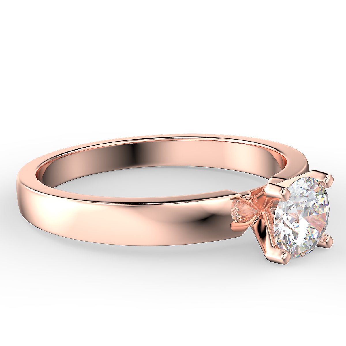 Minimalist rose gold ring with a 0.40 ct diamond