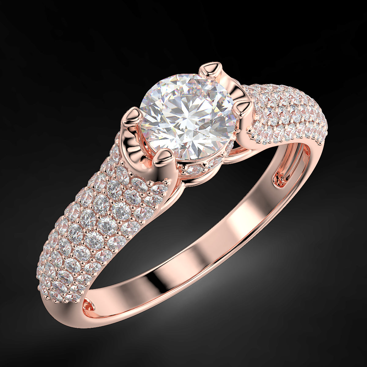 Radiant Glow - 0.89ctw diamond engagement ring