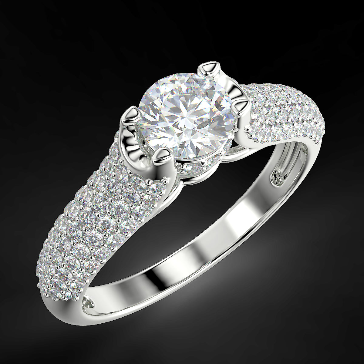 Radiant Glow - 0.89 ctw diamond engagement ring