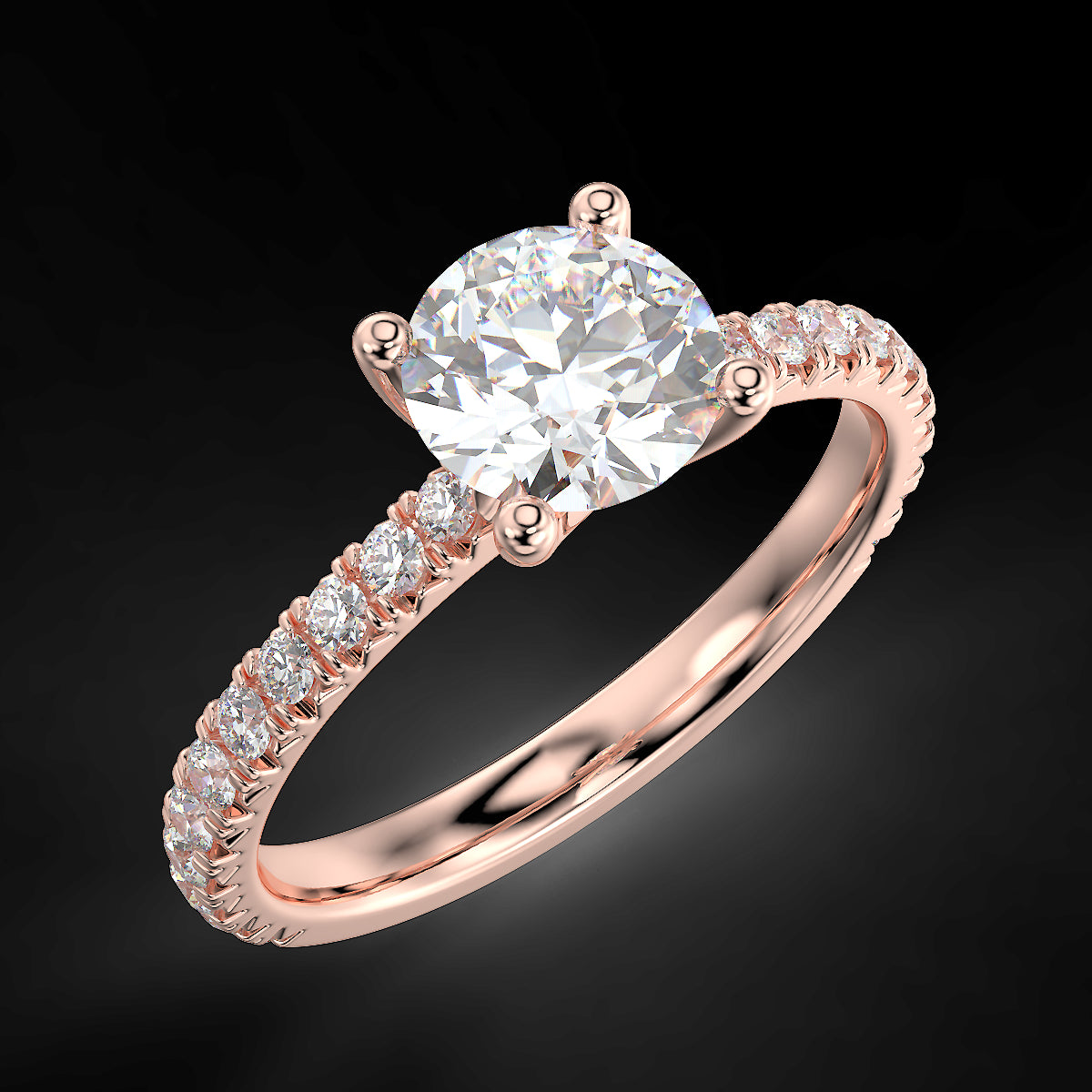 Rosé Allure - engagement ring with diamonds 1.25 ctw