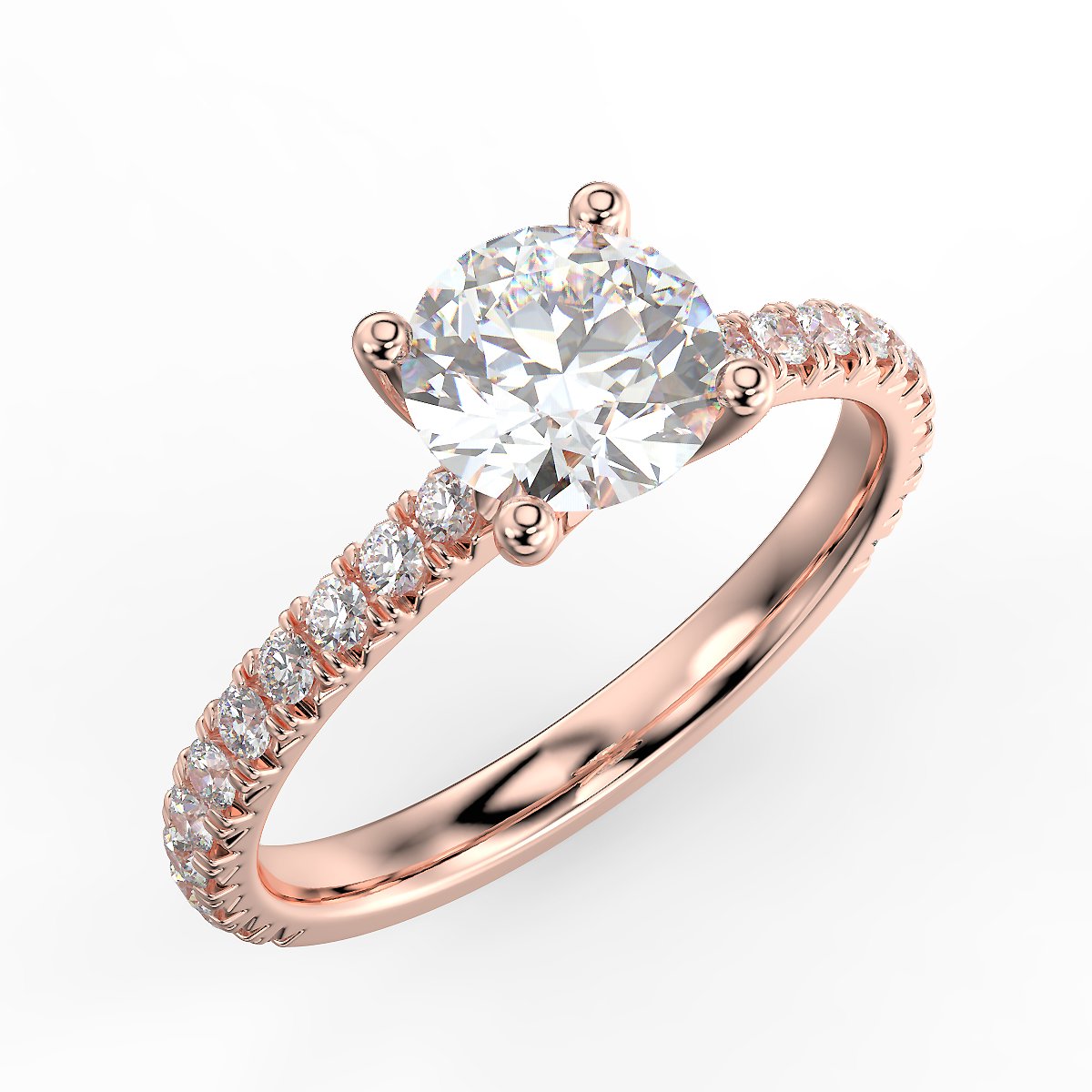 Rosé Allure - engagement ring with diamonds 1.25 ctw