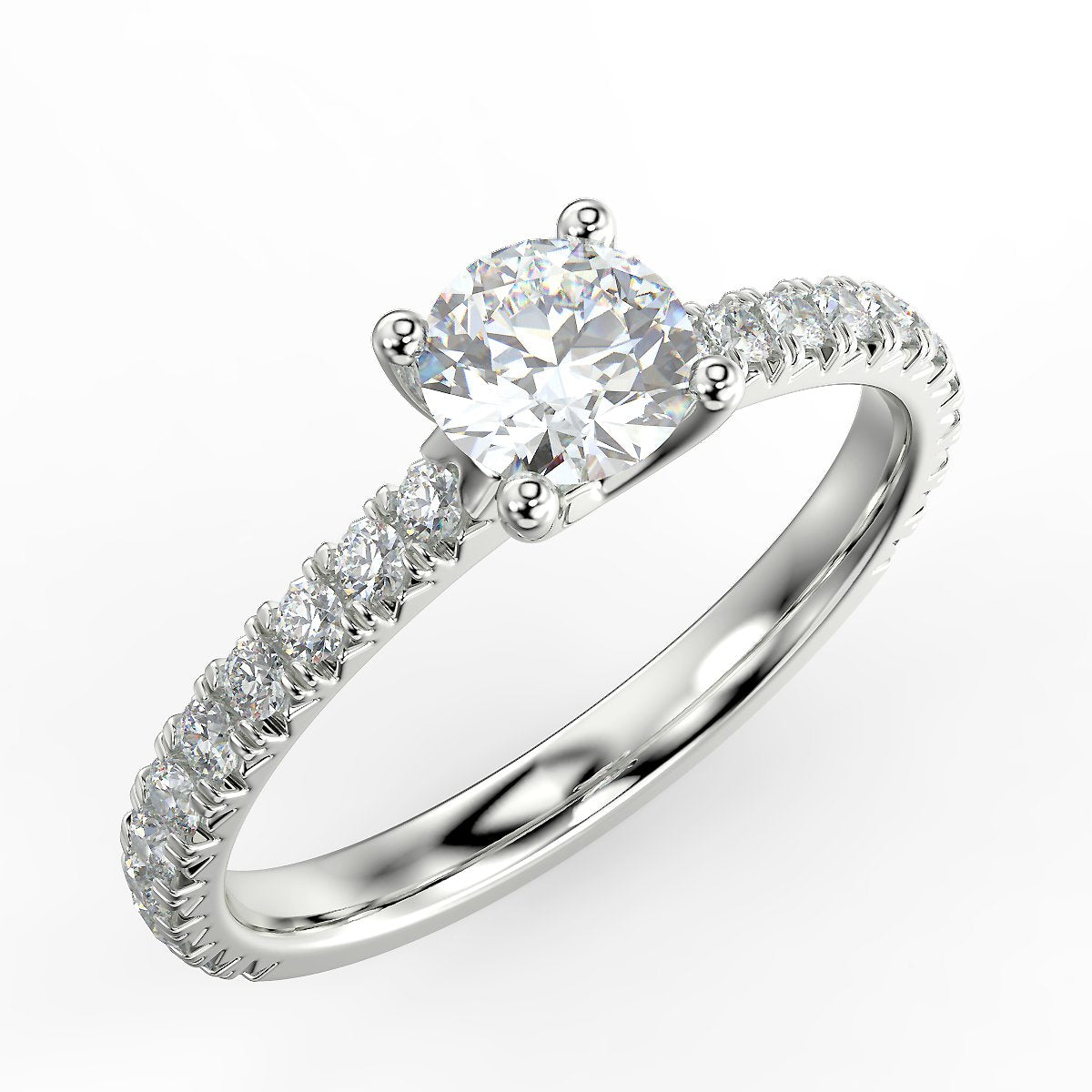 Rosé Allure - white gold ring with 0.85 ct diamonds