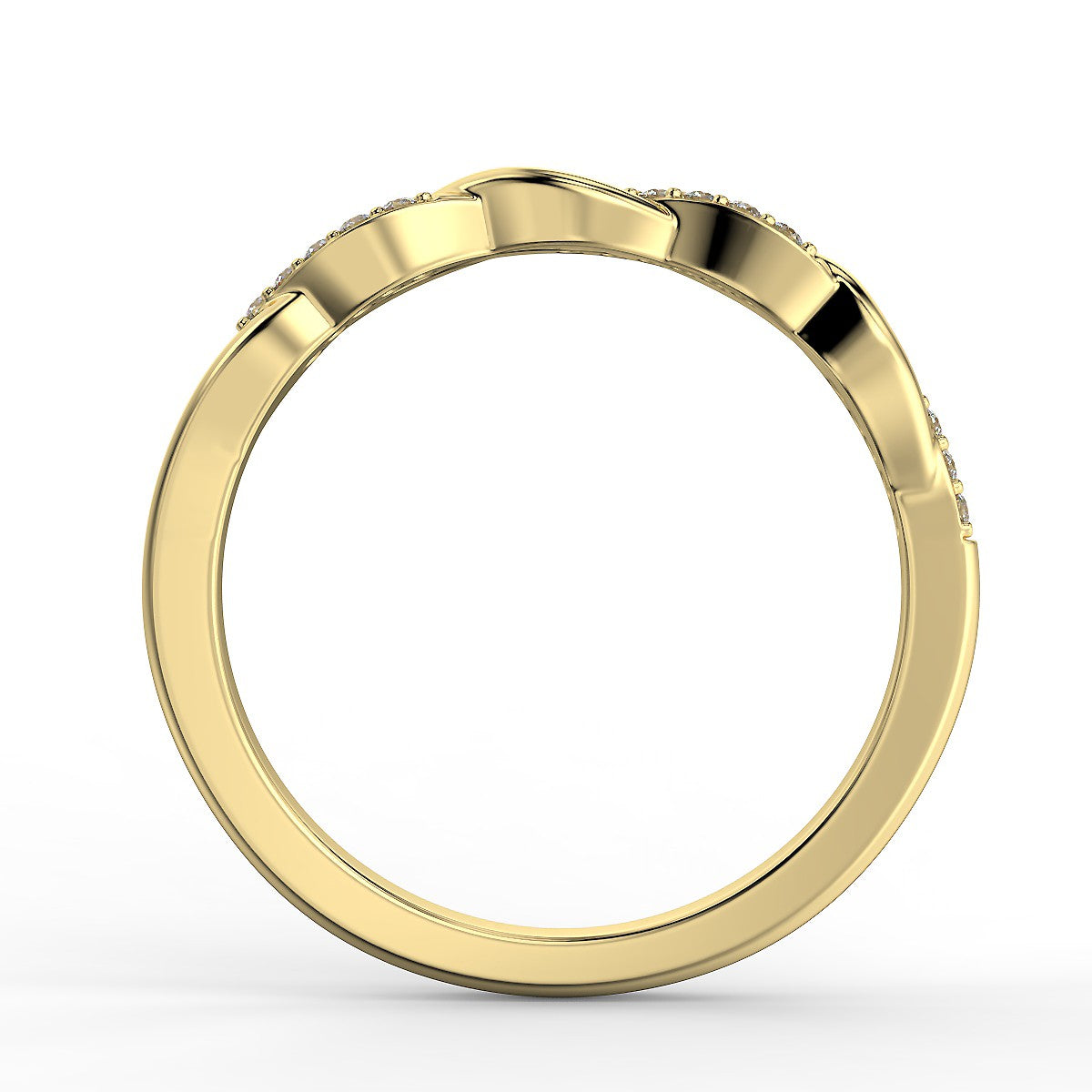 Verona Yellow Gold Wedding Ring with Diamonds