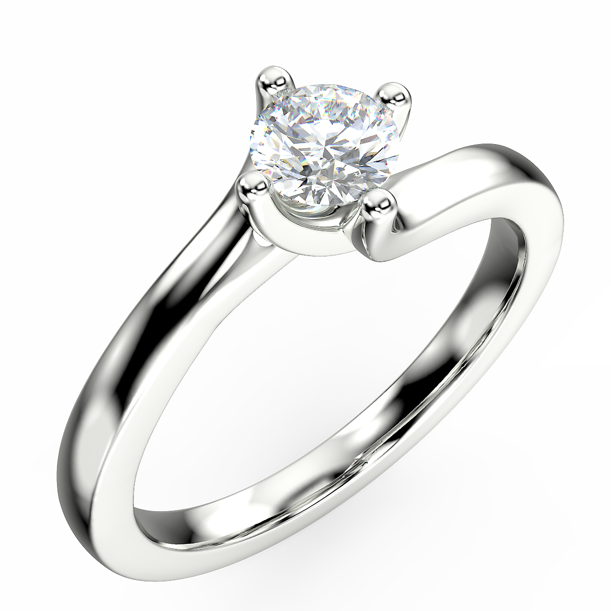 Twist engagement ring with 0.40 ct diamond