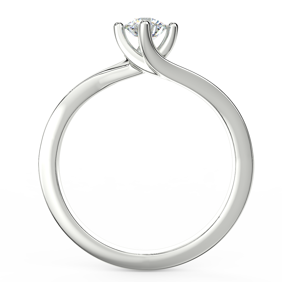 Twist engagement ring with 0.40 ct diamond