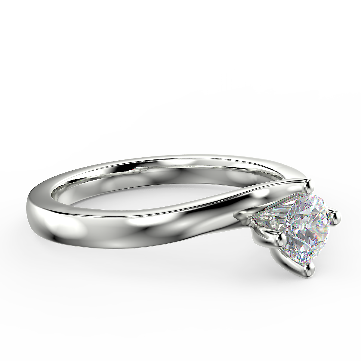 Twist engagement ring with 0.40 ct diamond
