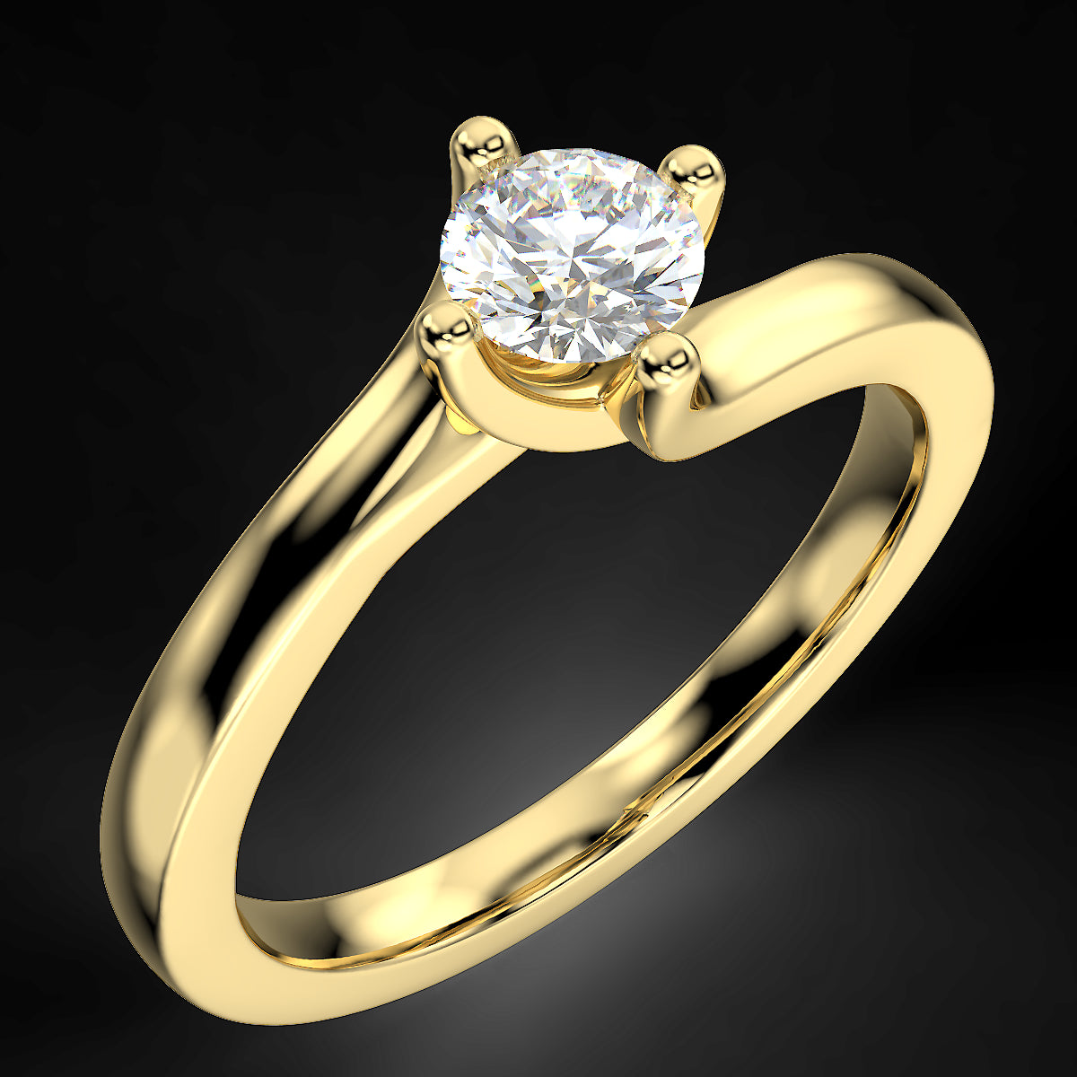 Twist engagement ring with a 0.40 ct diamond