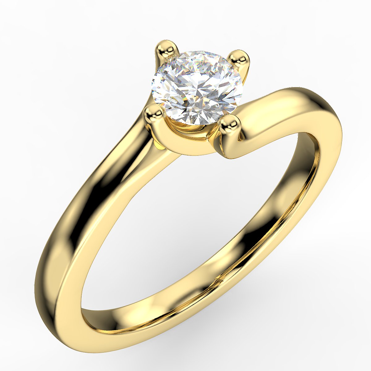 Twist engagement ring with a 0.40 ct diamond