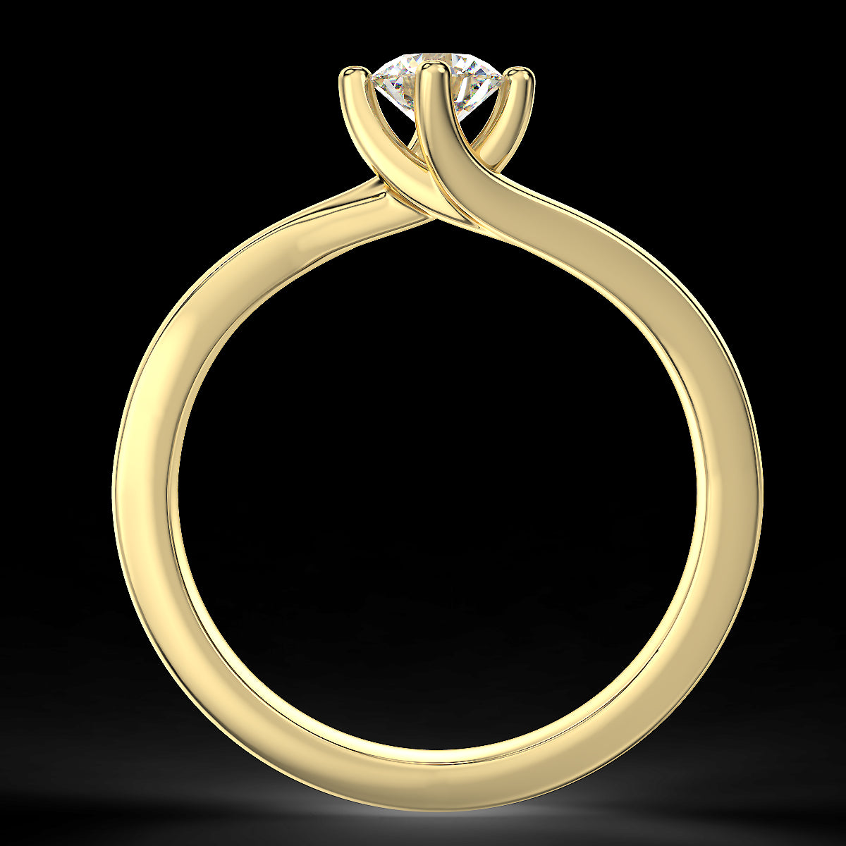 Twist engagement ring with a 0.40 ct diamond