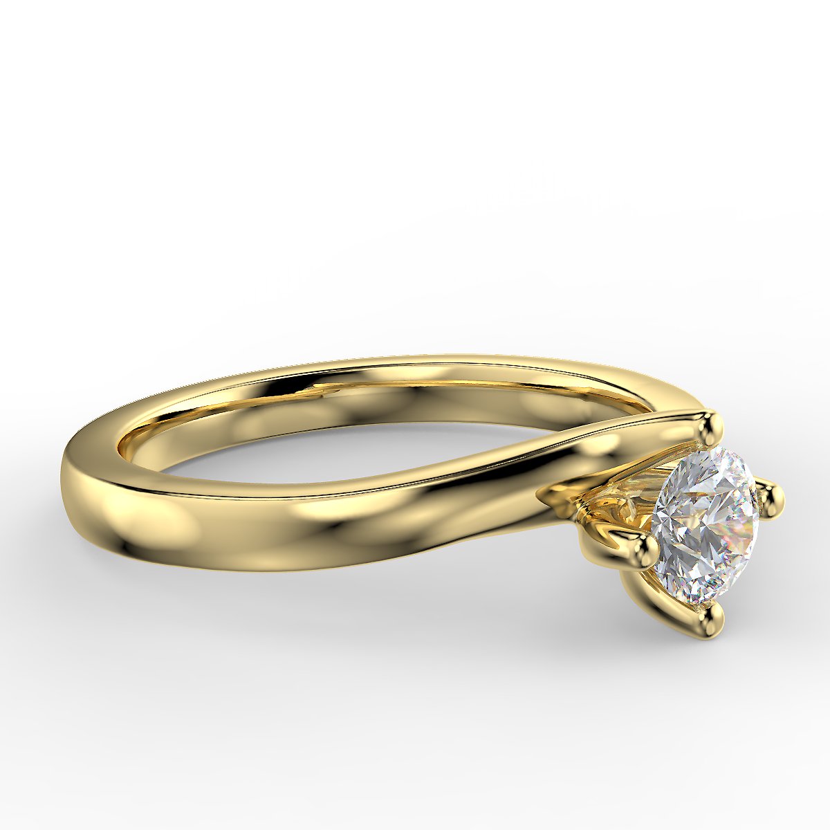 Twist engagement ring with a 0.40 ct diamond
