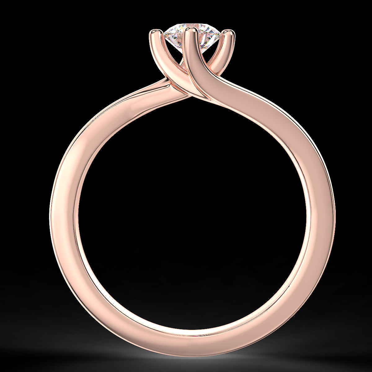 Twist engagement ring with a 0.40 ct diamond