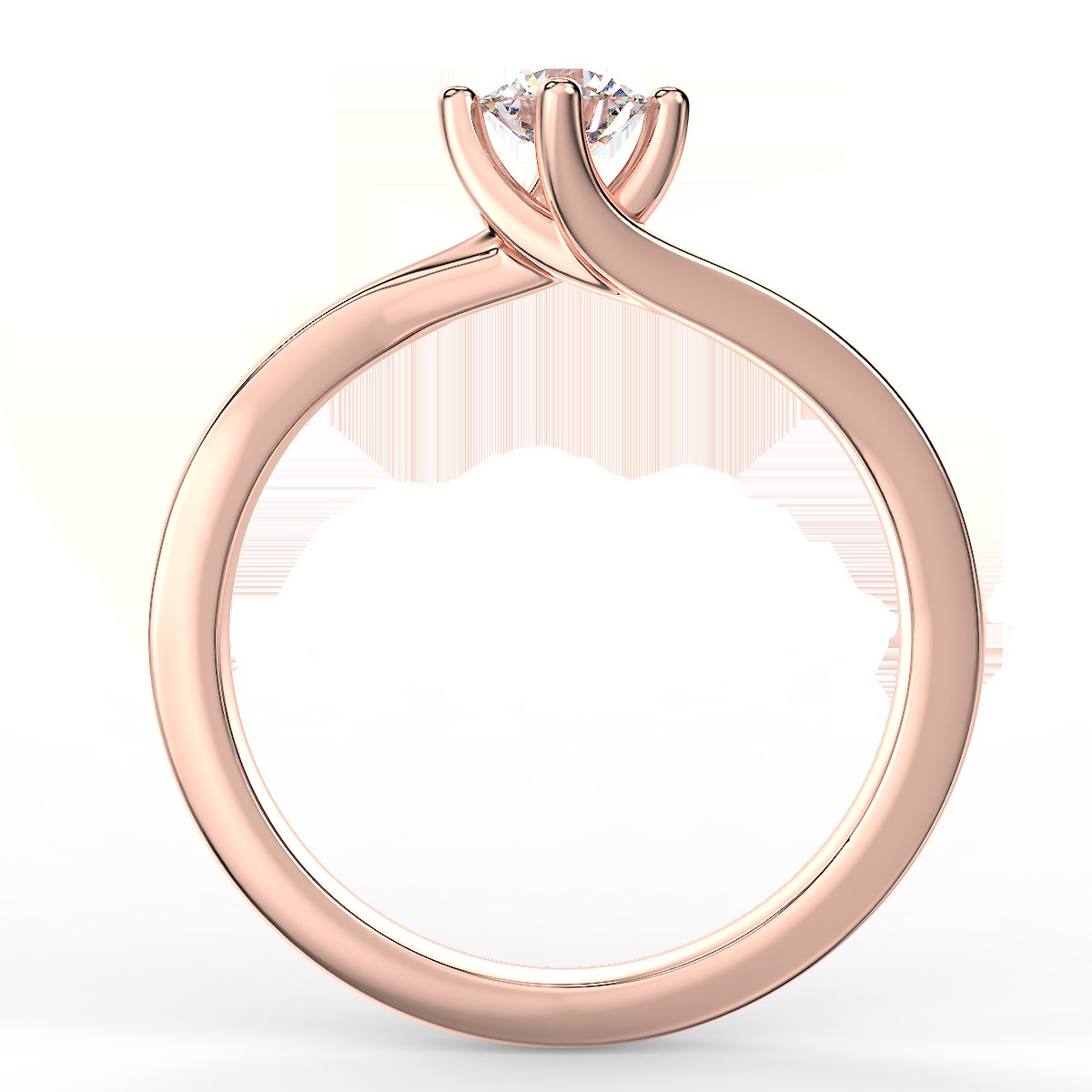 Twist engagement ring with a 0.40 ct diamond