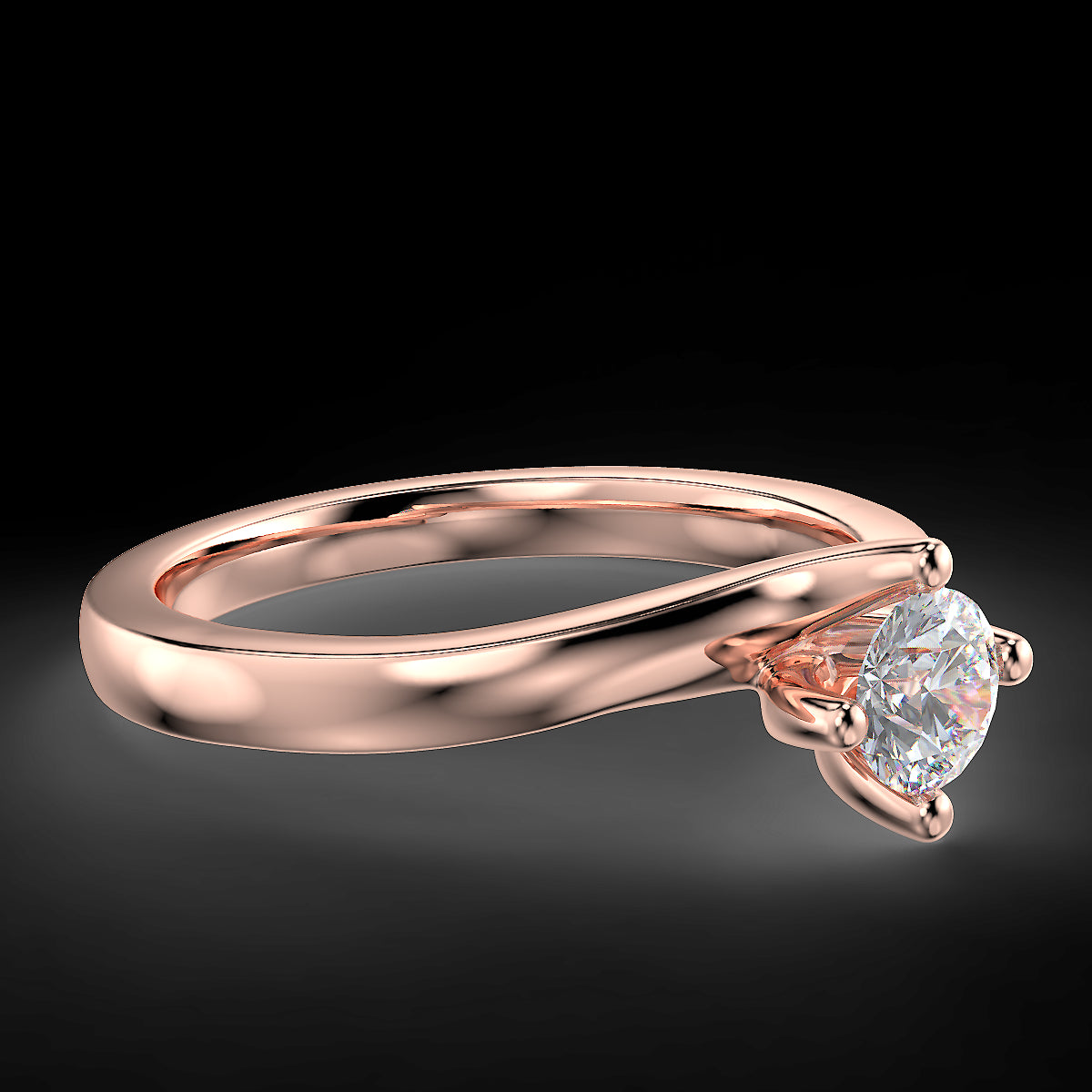 Twist engagement ring with a 0.40 ct diamond