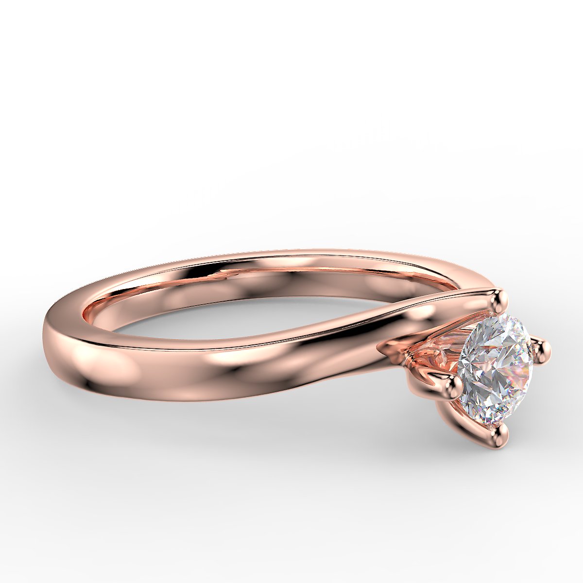 Twist engagement ring with a 0.40 ct diamond