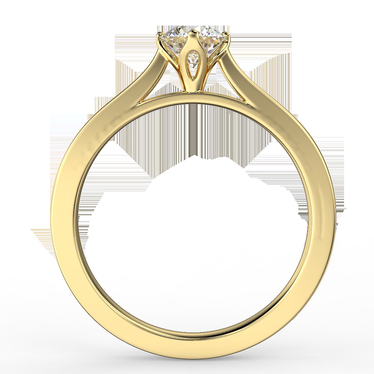 Yellow gold engagement ring with a 0.45 ct diamond