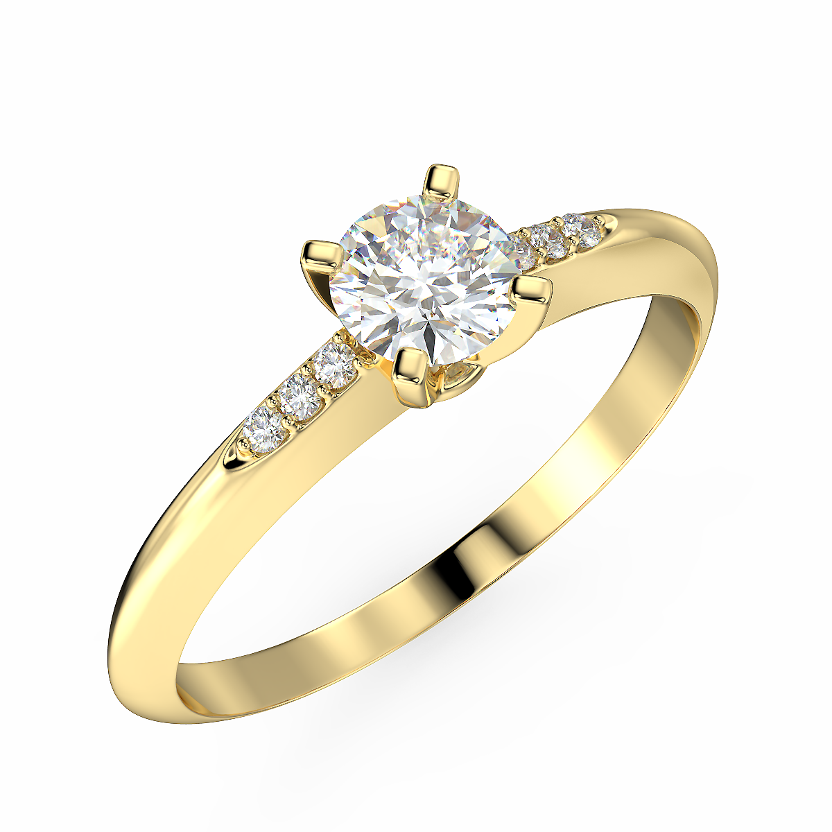 Yellow gold engagement ring with 0.30 ctw diamonds