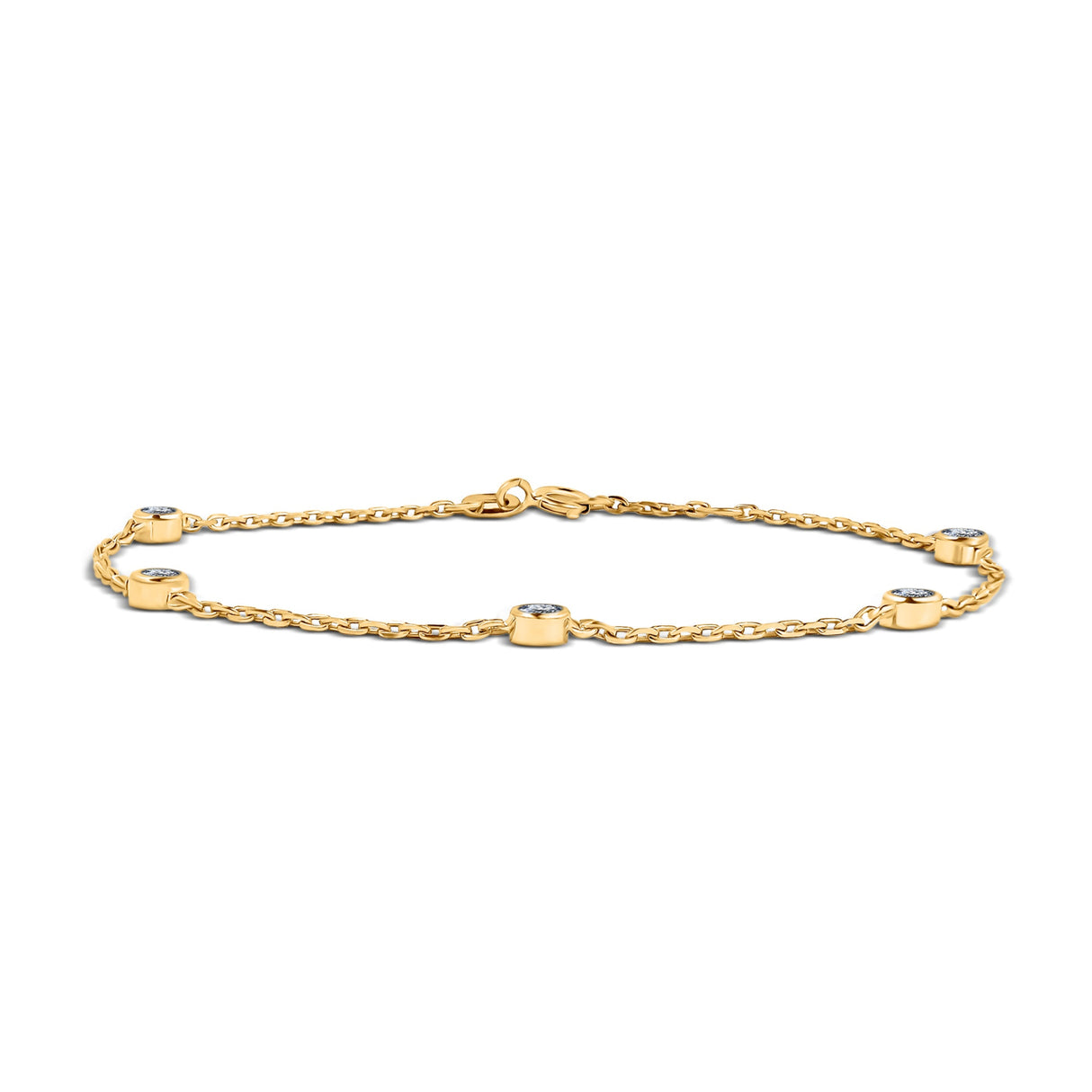 Gold bracelet with 5 diamonds