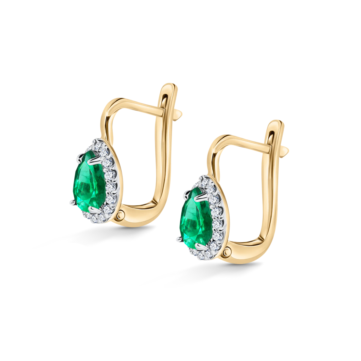 Classic Emerald Drop - kolczyki ze szmaragdami i diamentami