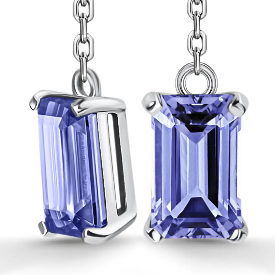 Modern Tanzanite Drop - kolczyki z tanzanitami i diamentami 2ctw